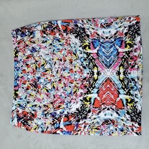 Tahari Neon Splatter Pencil Skirt NWT Sz 12